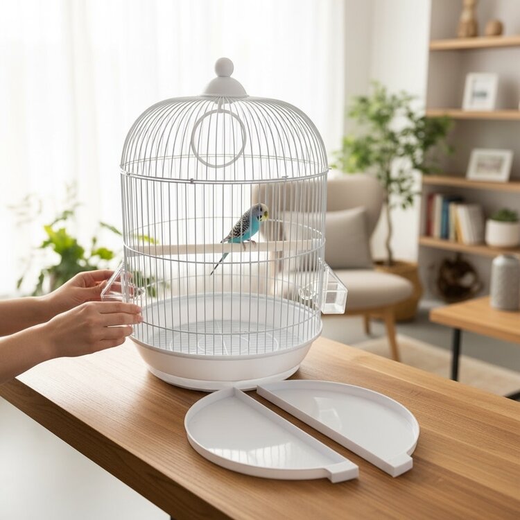 Cage Cassis For Budgies/Finches/Canaries 33x33x56 cm White