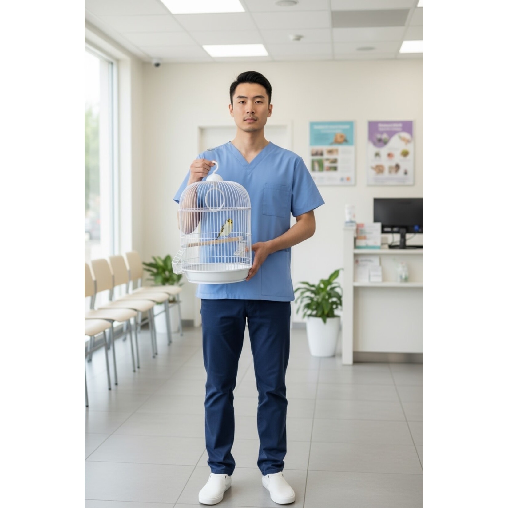 Cage Cassis For Budgies/Finches/Canaries 33x33x56 cm White