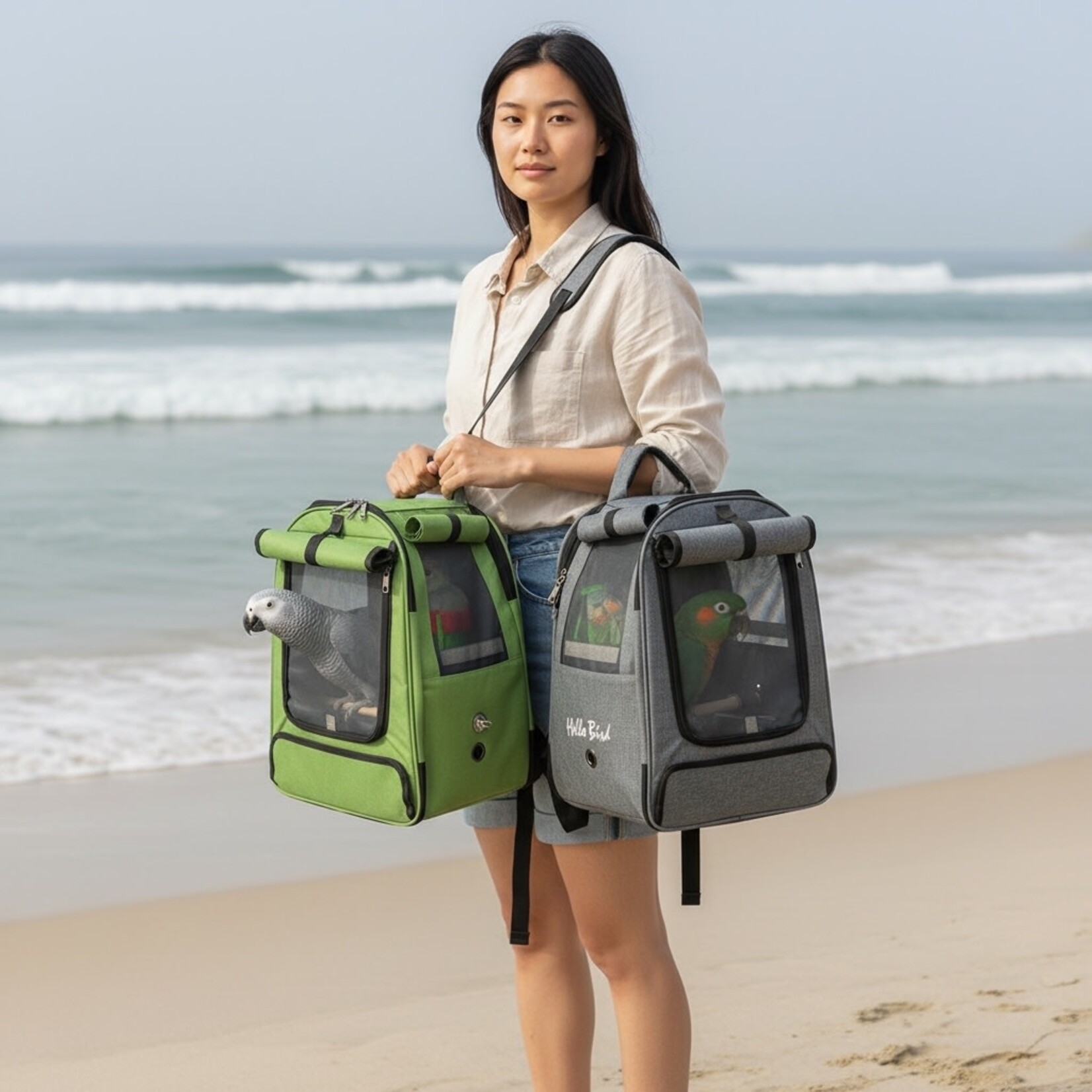 Glitter Pets Sturdy Fabric Parrot Bird Carrier Backpack