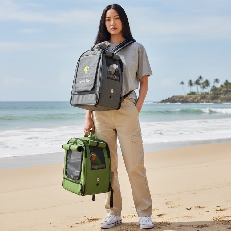 Glitter Pets Sturdy Fabric Parrot Bird Carrier Backpack