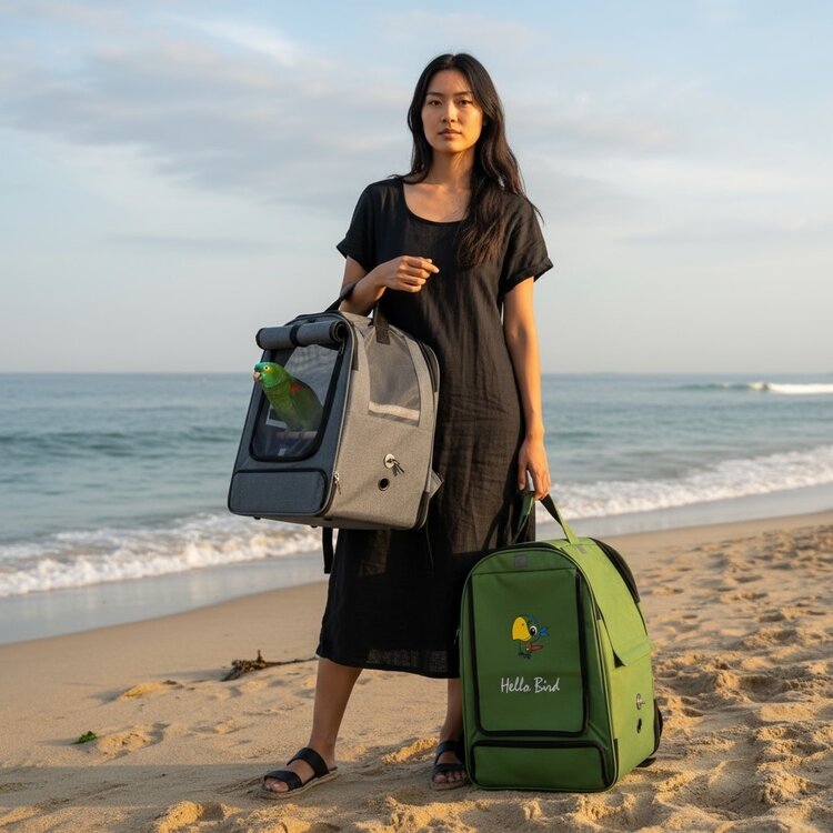 Glitter Pets Sturdy Fabric Parrot Bird Carrier Backpack