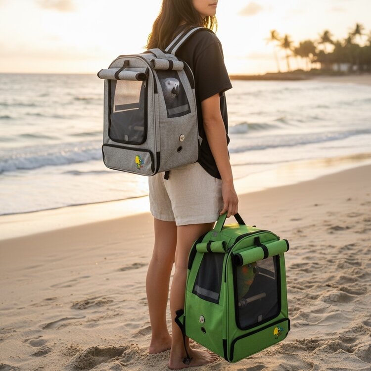 Glitter Pets Sturdy Fabric Parrot Bird Carrier Backpack