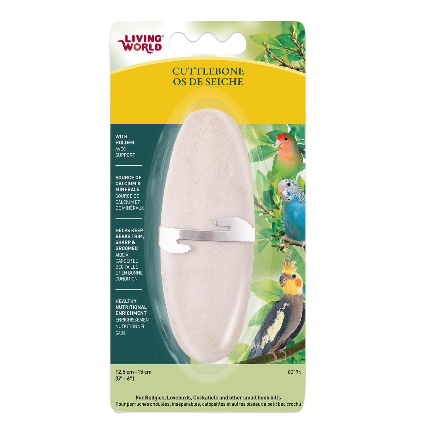 Cuttebone Living World Large Cuttlebone 6–7 in with Holder - Chirp N Dales Pet Supply