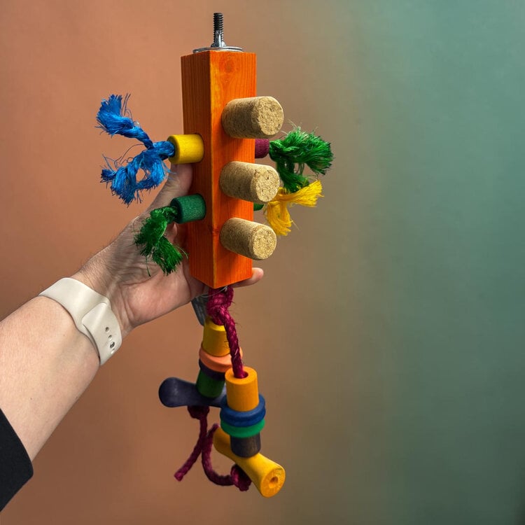 Beak Joy Parrot Toys TRAFFIC LIGHT CAGE MOUNT BIRD TOY 6X6 FOR SMALL TO MEDIUM PARROTS