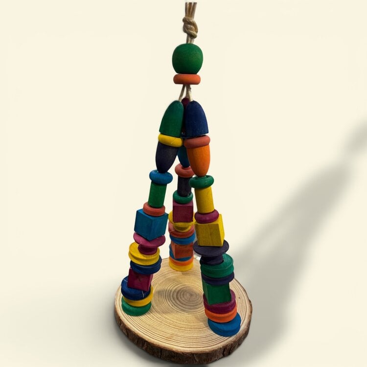 Beak Joy Parrot Toys PINE PLATFORM PARROT SWING TOY – CANADIAN MADE BIRD ENRICHMENT SWING