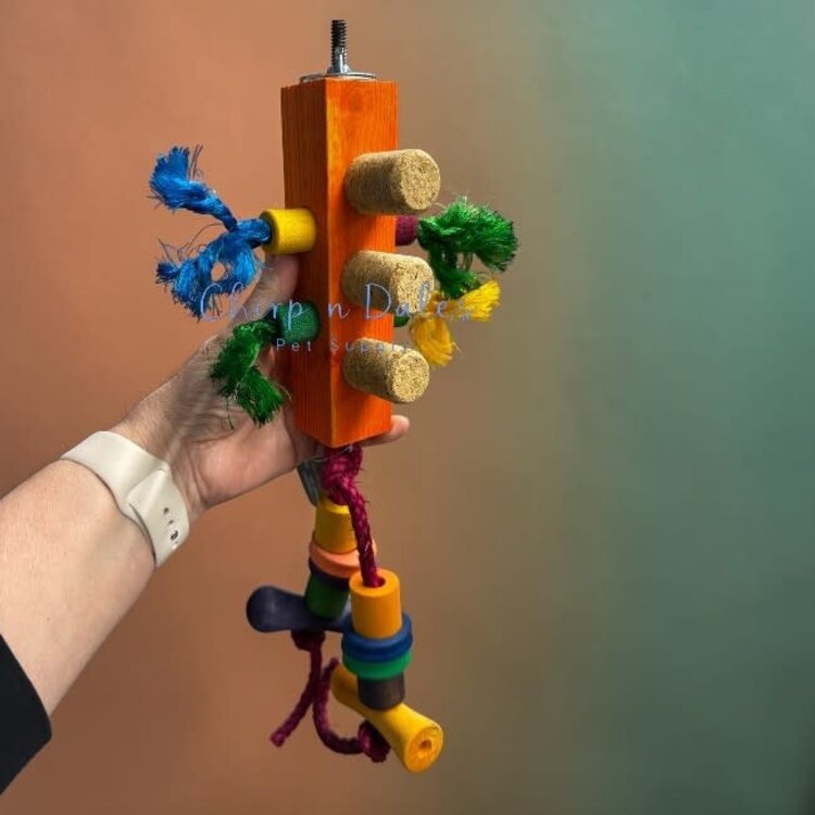 Beak Joy Parrot Toys TRAFFIC LIGHT CAGE MOUNT BIRD TOY 6X6 FOR SMALL TO MEDIUM PARROTS