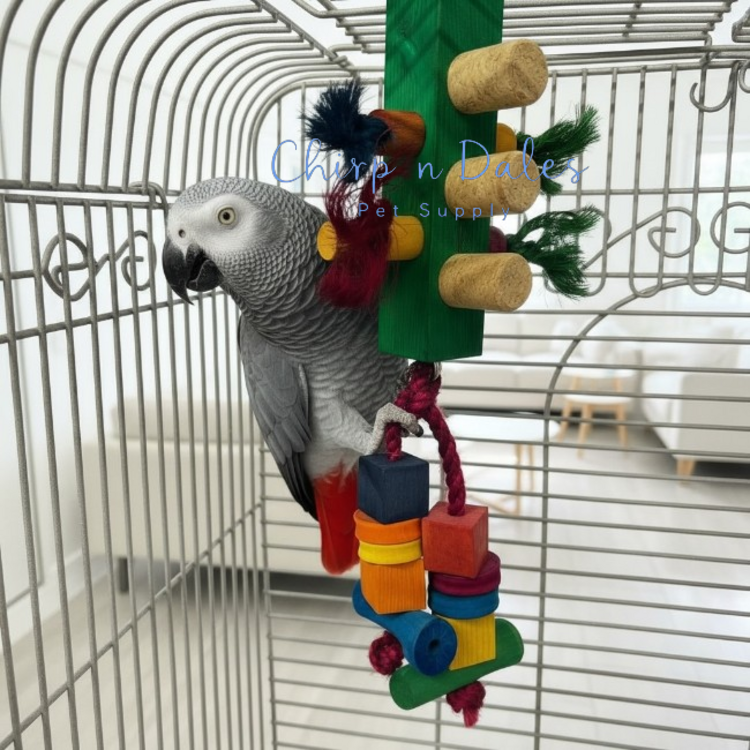 Beak Joy Parrot Toys TRAFFIC LIGHT CAGE MOUNT BIRD TOY 6X6 FOR SMALL TO MEDIUM PARROTS