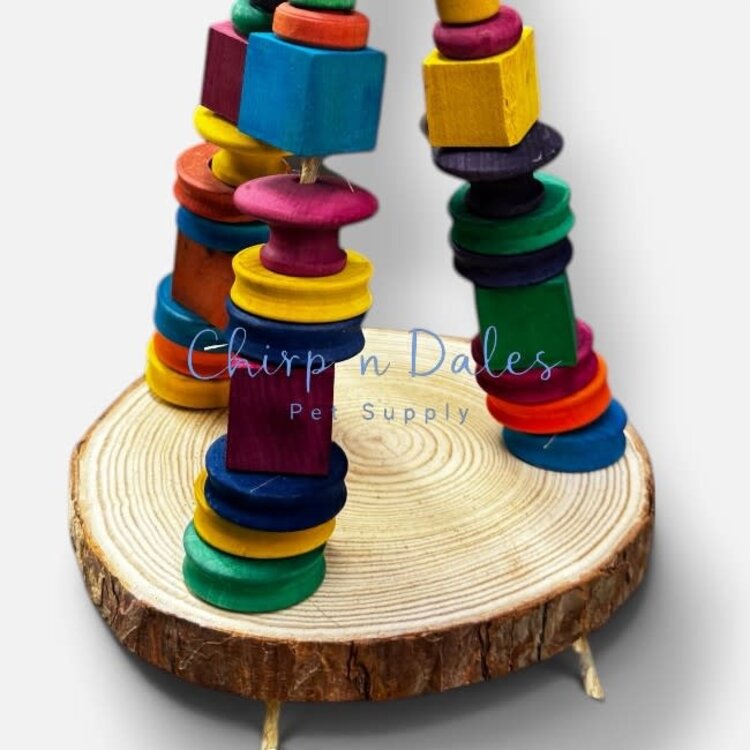 Beak Joy Parrot Toys PINE PLATFORM PARROT SWING TOY – CANADIAN MADE BIRD ENRICHMENT SWING