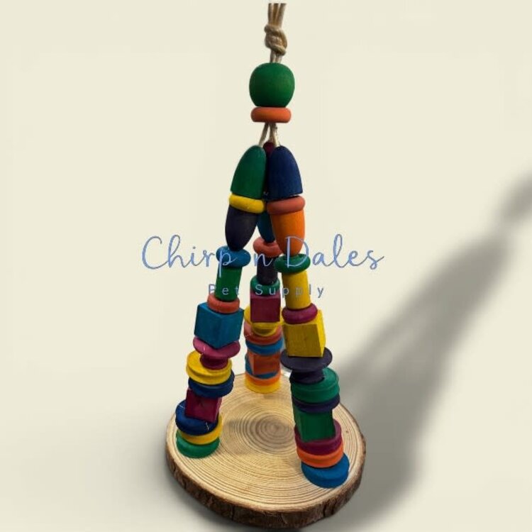 Beak Joy Parrot Toys PINE PLATFORM PARROT SWING TOY – CANADIAN MADE BIRD ENRICHMENT SWING