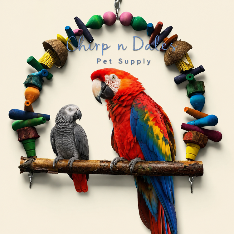 Beak Joy Parrot Toys HUGE NATURAL WOOD PARROT SWING – HANDMADE IN CANADA – 25" X 32"