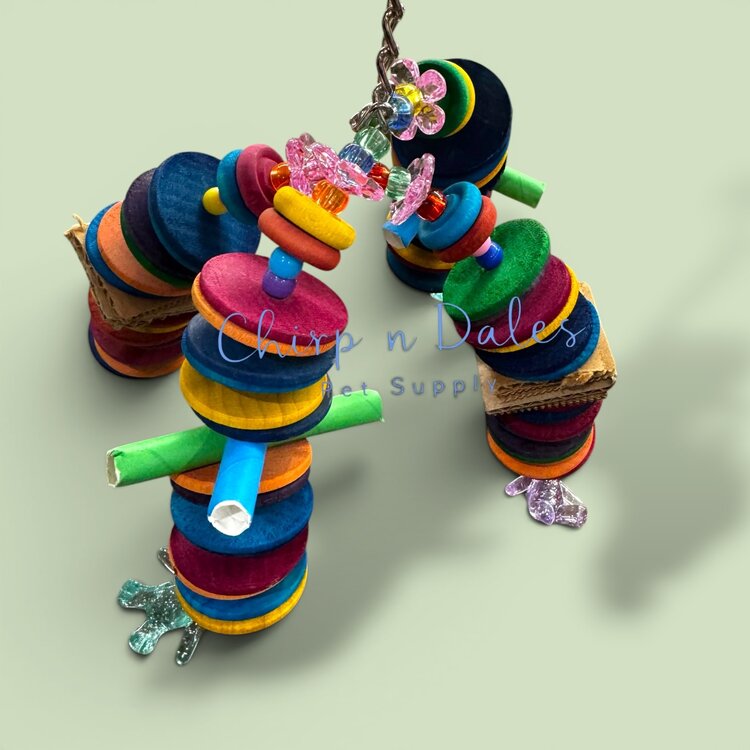 Beak Joy Parrot Toys ZAZU ARC LARGE PARROT TOY – HANDMADE IN CANADA – CHEW TOY FOR SMALL PARROTS