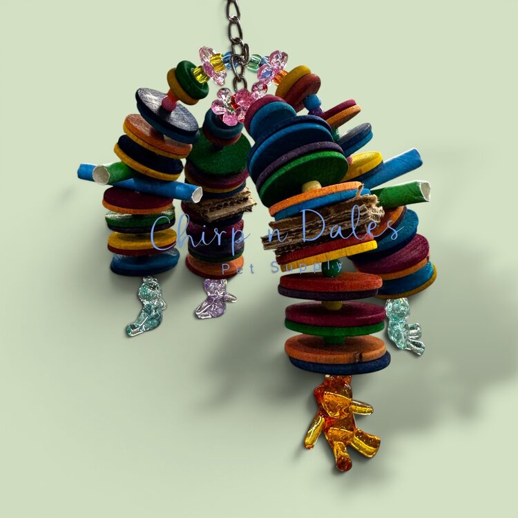 Beak Joy Parrot Toys ZAZU ARC LARGE PARROT TOY – HANDMADE IN CANADA – CHEW TOY FOR SMALL PARROTS
