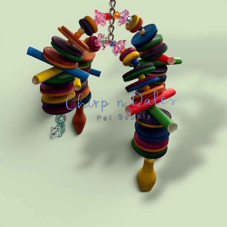 Beak Joy Parrot Toys ZAZU ARC LARGE PARROT TOY – HANDMADE IN CANADA – CHEW TOY FOR SMALL PARROTS