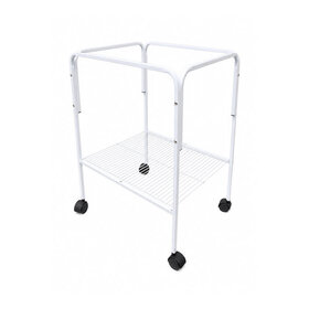 Glitter Pets 20" X 16" BIRD CAGE STAND WITH STORAGE BASKET & CASTERS