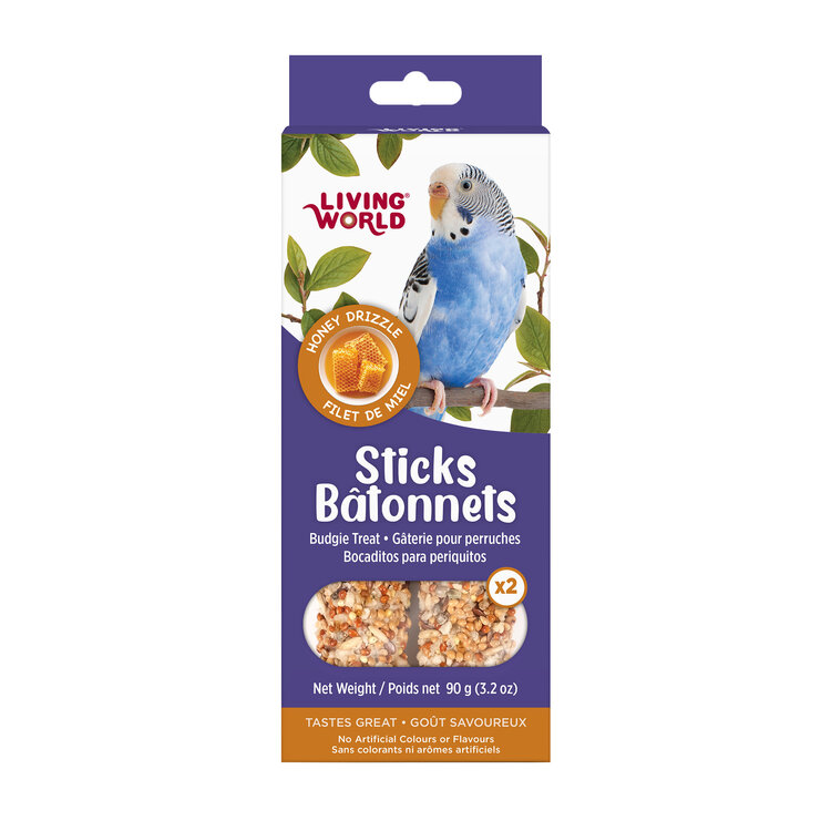Living World LIVING WORLD BUDGIE HONEY DRIZZLE TREAT STICKS 90 G