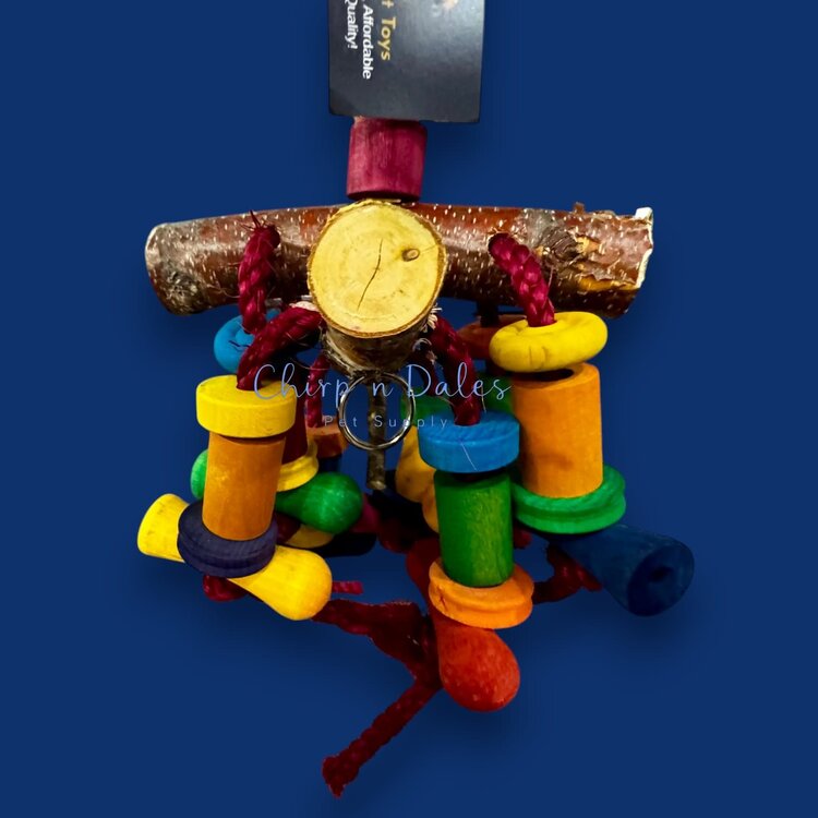 Beak Joy Parrot Toys TWO BRANCHES PARROT TOY – HANDMADE IN CANADA – 12" X 5"