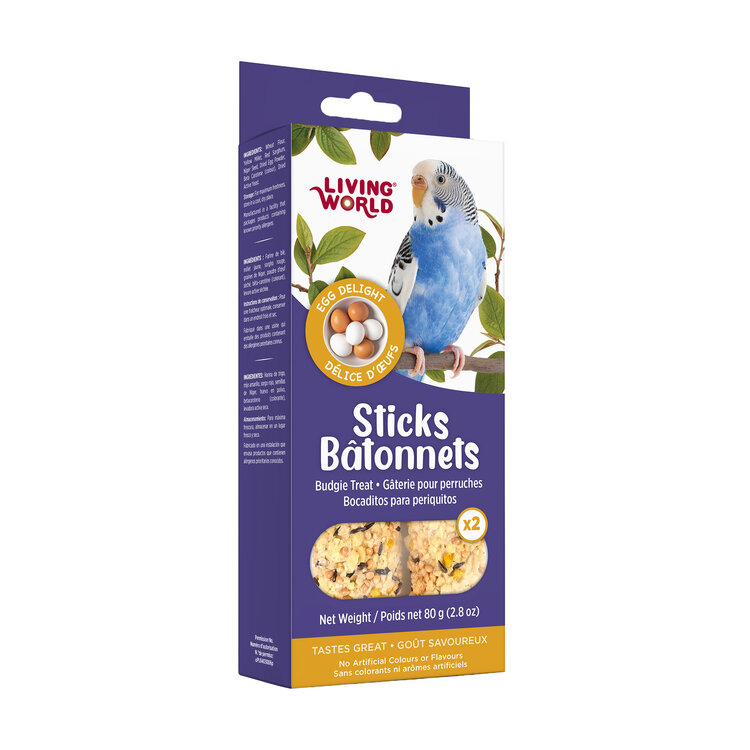 Living World LIVING WORLD BUDGIE TREAT STICKS – EGG – 80 G