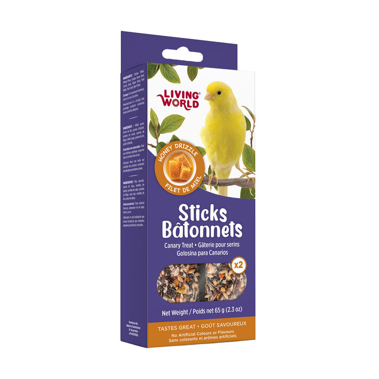 Living World LIVING WORLD CANARY TREAT STICKS – HONEY – 65 G