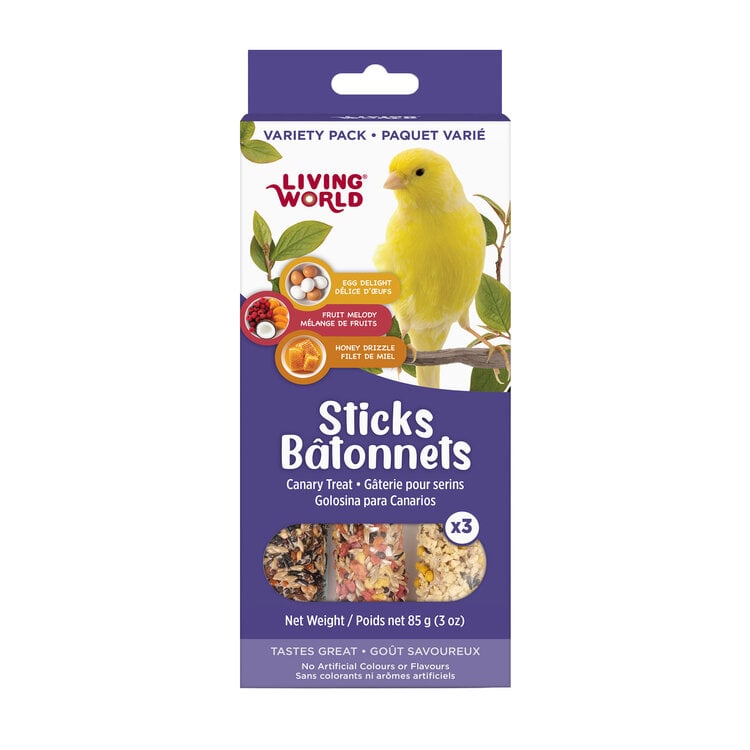 Living World LIVING WORLD STICKS FOR CANARIES – VARIETY PACK – 85 G