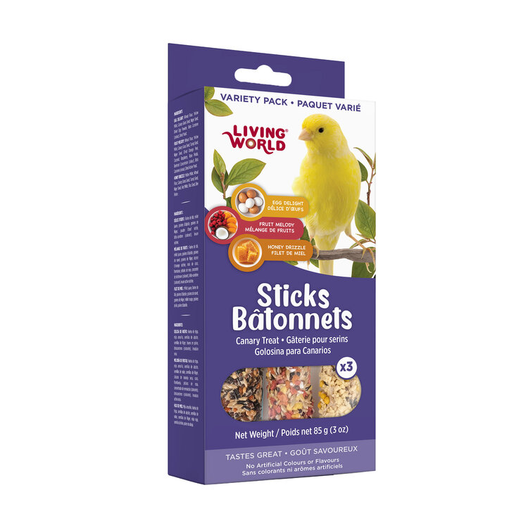 Living World LIVING WORLD STICKS FOR CANARIES – VARIETY PACK – 85 G