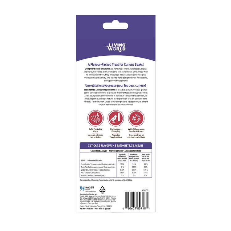 Living World LIVING WORLD STICKS FOR CANARIES – VARIETY PACK – 85 G