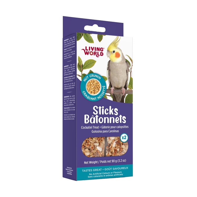 Living World LIVING WORLD STICKS FOR COCKATIELS – NUT – 90 G