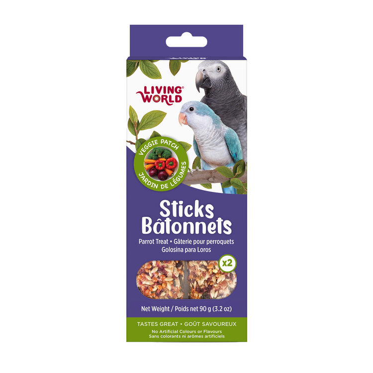 Living World LIVING WORLD PARROT TREAT STICKS – VEGETABLE – 90 G