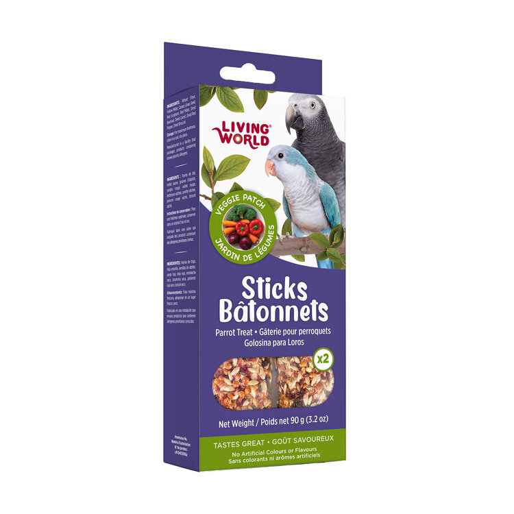 Living World LIVING WORLD PARROT TREAT STICKS – VEGETABLE – 90 G