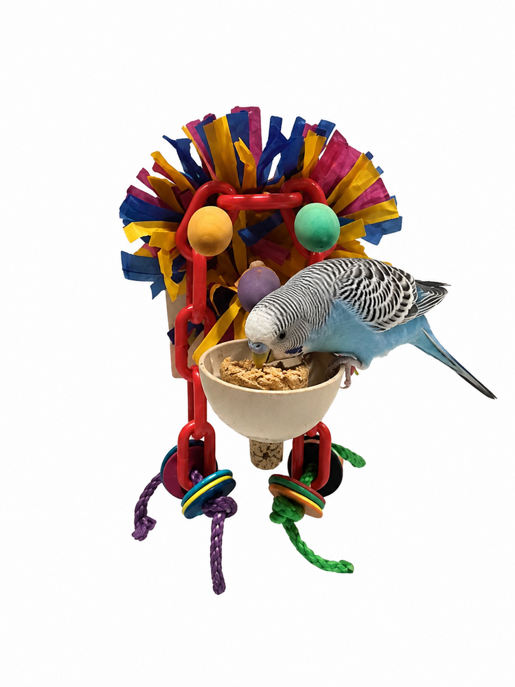 Beak Joy Parrot Toys HAWAIIAN CAGE MOUNT PARROT TOY – SMALL – HANDMADE IN CANADA