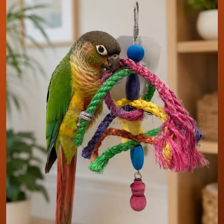 Beak Joy Parrot Toys TSY BITSY PARROT TOY – HANDMADE SISAL & WOOD CHEW AND PREEN TOY FOR SMALL PARROTS