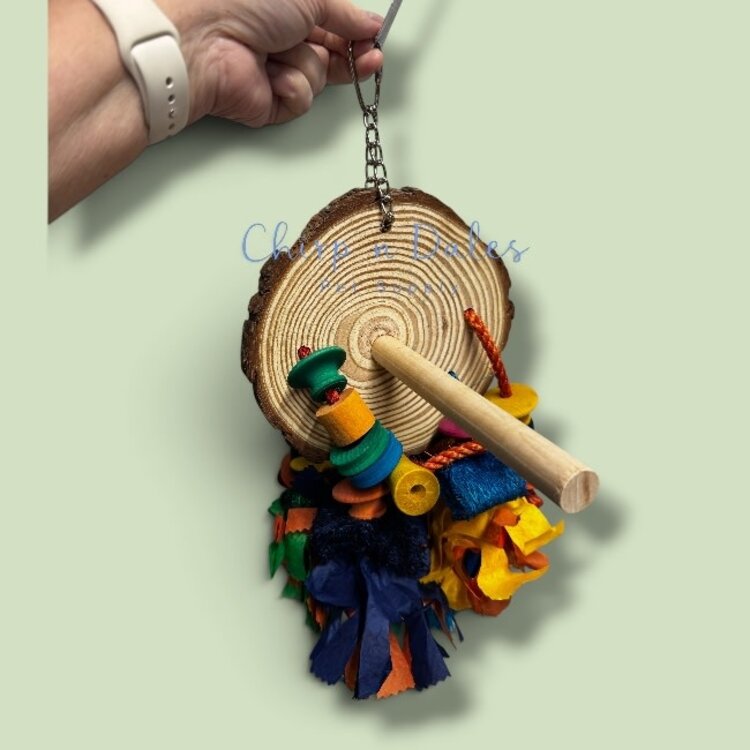 Beak Joy Parrot Toys HANDMADE DREAM CATCHER PARROT TOY WITH PERCH FOR MEDIUM PARROTS