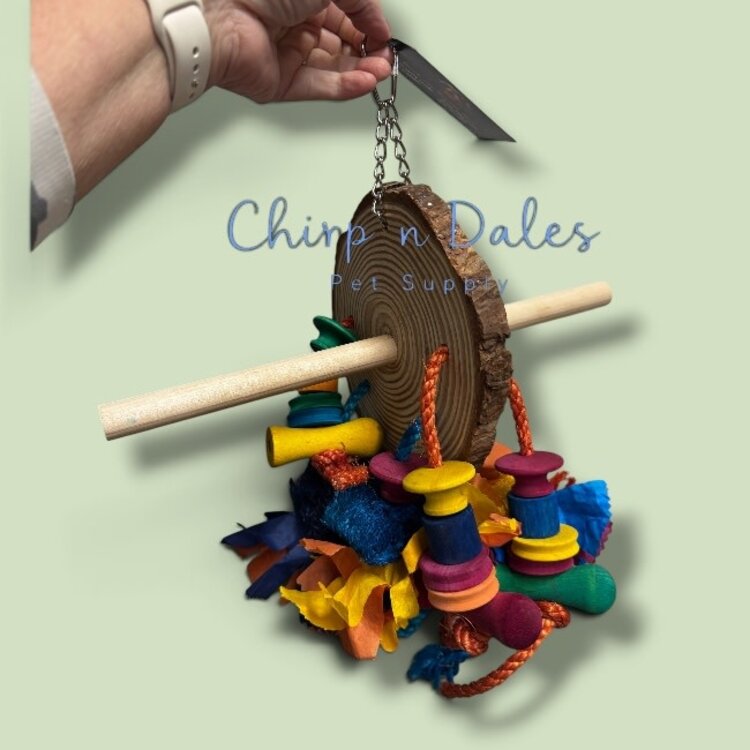 Beak Joy Parrot Toys HANDMADE DREAM CATCHER PARROT TOY WITH PERCH FOR MEDIUM PARROTS