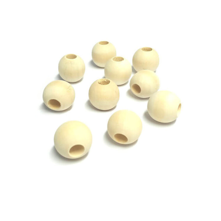 Jolly Jungle NATURAL WOODEN BEADS WITH HOLE FOR DIY BIRD TOYS – 2.4 CM