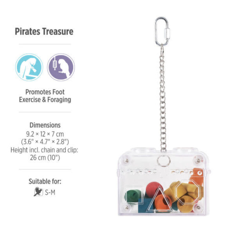 Hari HARI ACTIVE.PLAY PIRATE’S TREASURE INTERACTIVE FOOT & FORAGING TOY FOR SMALL & MEDIUM PARROTS