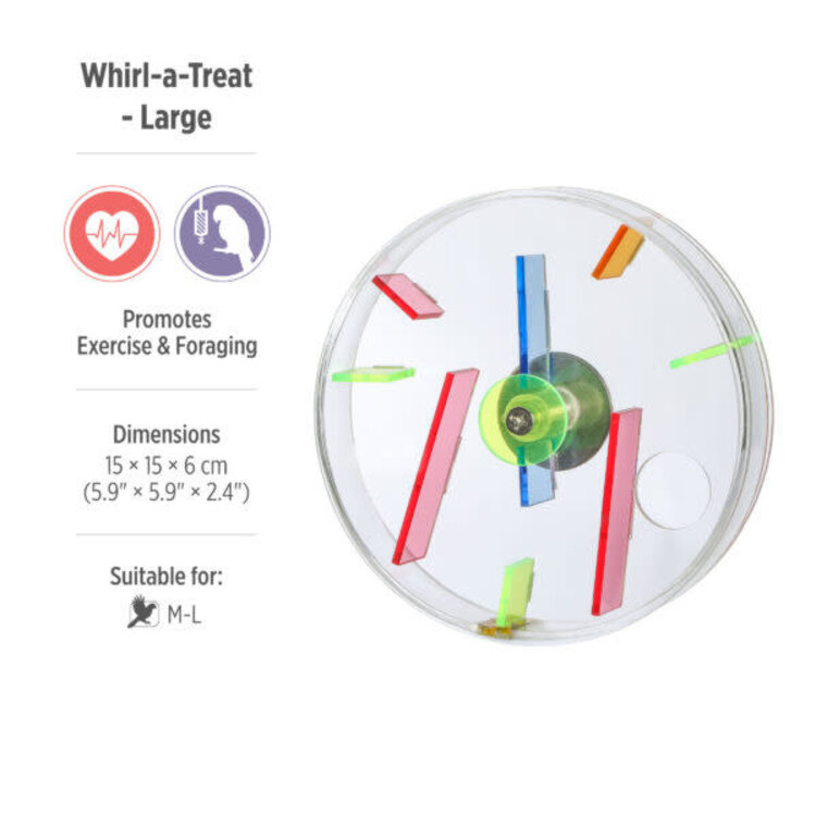 Hari HARI ACTIVE.PLAY WHIRL-A-TREAT LARGE INTERACTIVE FORAGING & EXERCISE TOY FOR MEDIUM & LARGE PARROTS