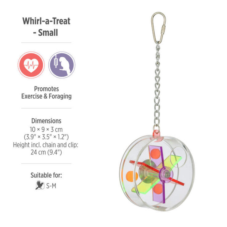Hari HARI ACTIVE.PLAY WHIRL-A-TREAT – SMALL INTERACTIVE FORAGING PARROT TOY