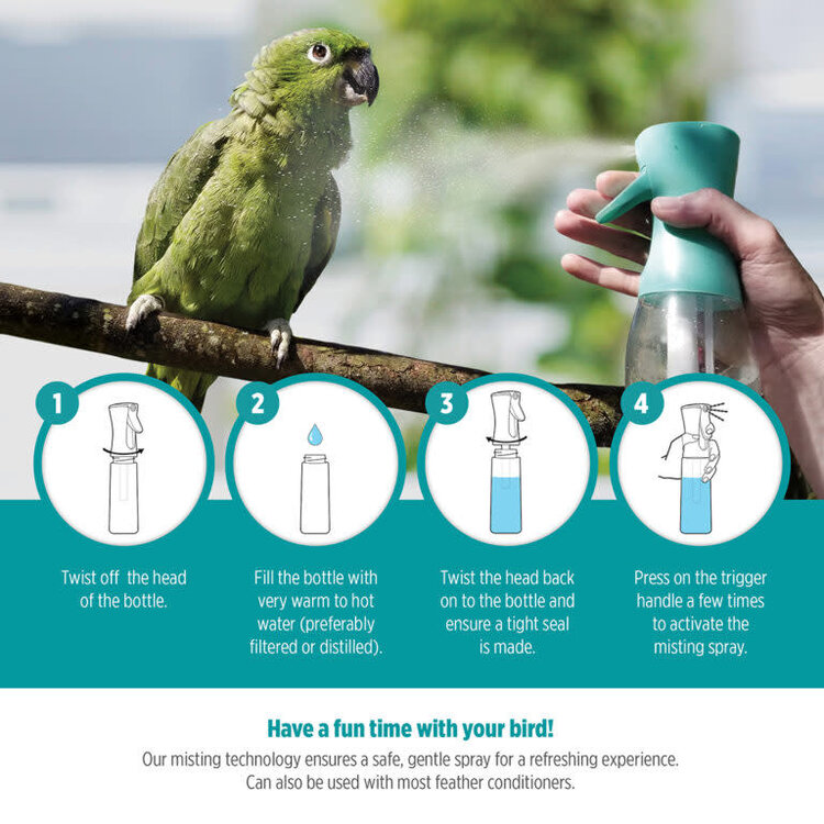 Hari HARI FEATHER MISTER – ULTRAFINE CONTINUOUS MISTING BOTTLE FOR ALL PET BIRDS – 500 ML