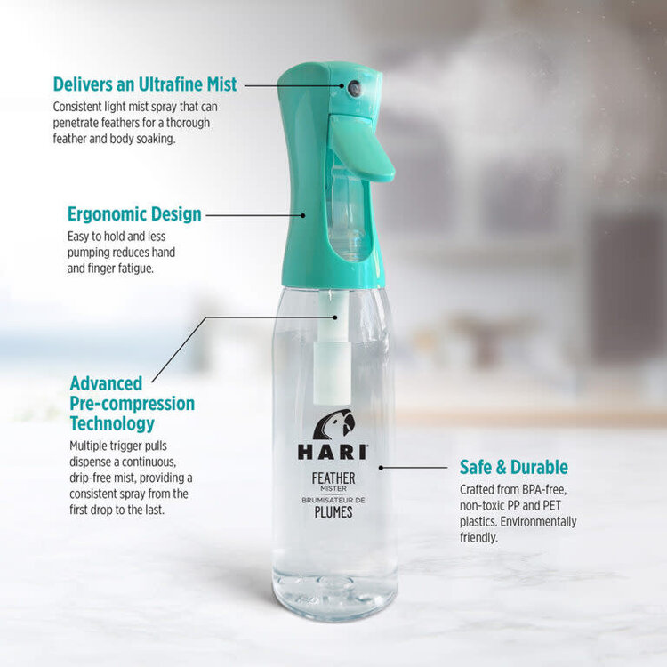 Hari HARI FEATHER MISTER – ULTRAFINE CONTINUOUS MISTING BOTTLE FOR ALL PET BIRDS – 500 ML
