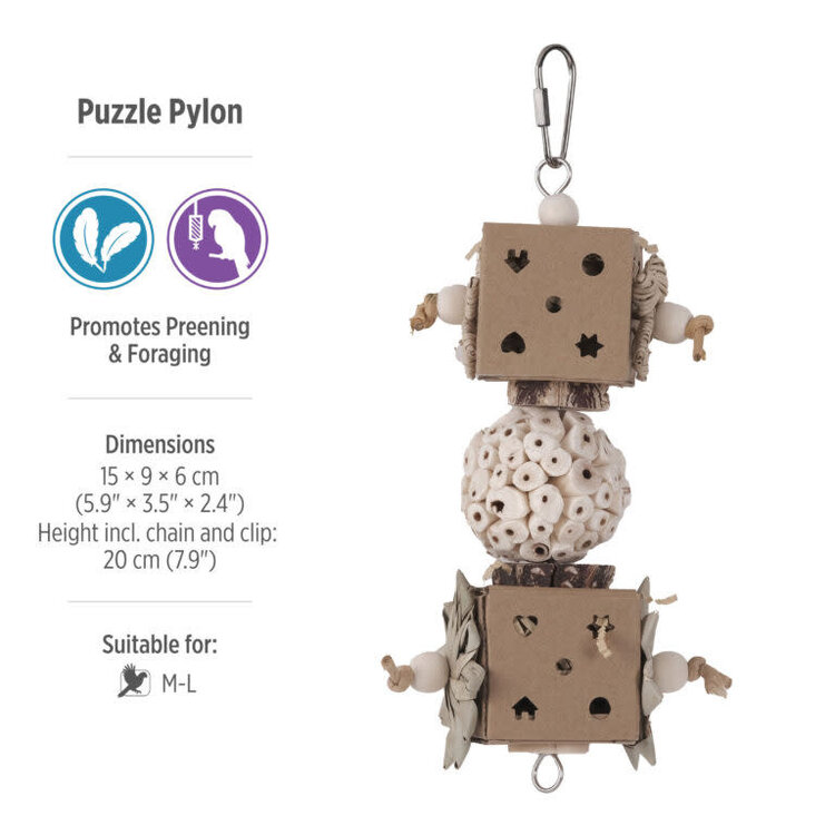 Hari HARI SMART.PLAY PUZZLE PYLON – ENRICHMENT PARROT TOY FOR MEDIUM & LARGE BIRDS