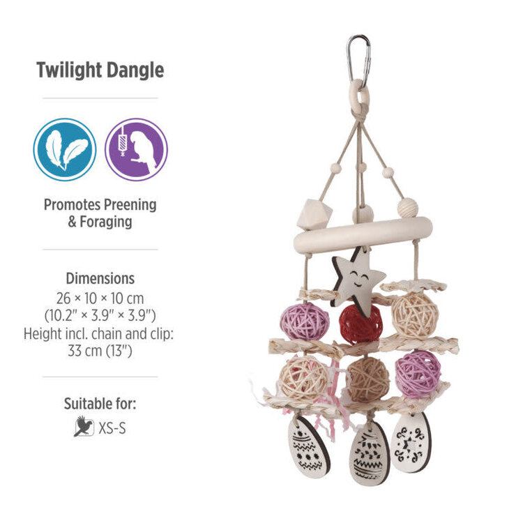 Hari HARI SMART.PLAY TWILIGHT DANGLE – PREENING & FORAGING PARROT TOY FOR X-SMALL & SMALL BIRDS
