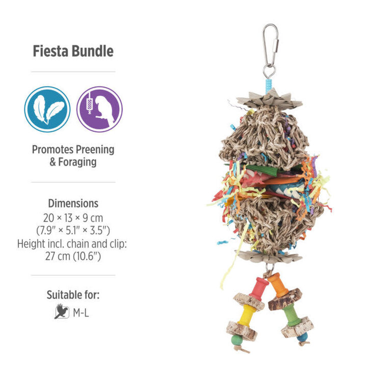 Hari HARI SMART.PLAY FIESTA BUNDLE – PREENING & FORAGING PARROT TOY FOR MEDIUM & LARGE BIRDS
