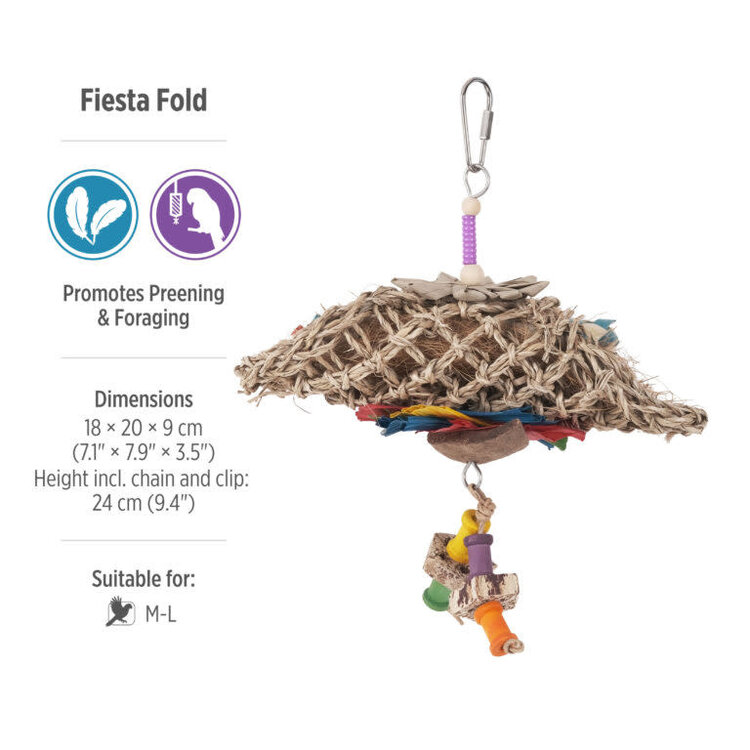 Hari HARI SMART.PLAY FIESTA FOLD – PREENING & FORAGING PARROT TOY FOR MEDIUM & LARGE BIRDS