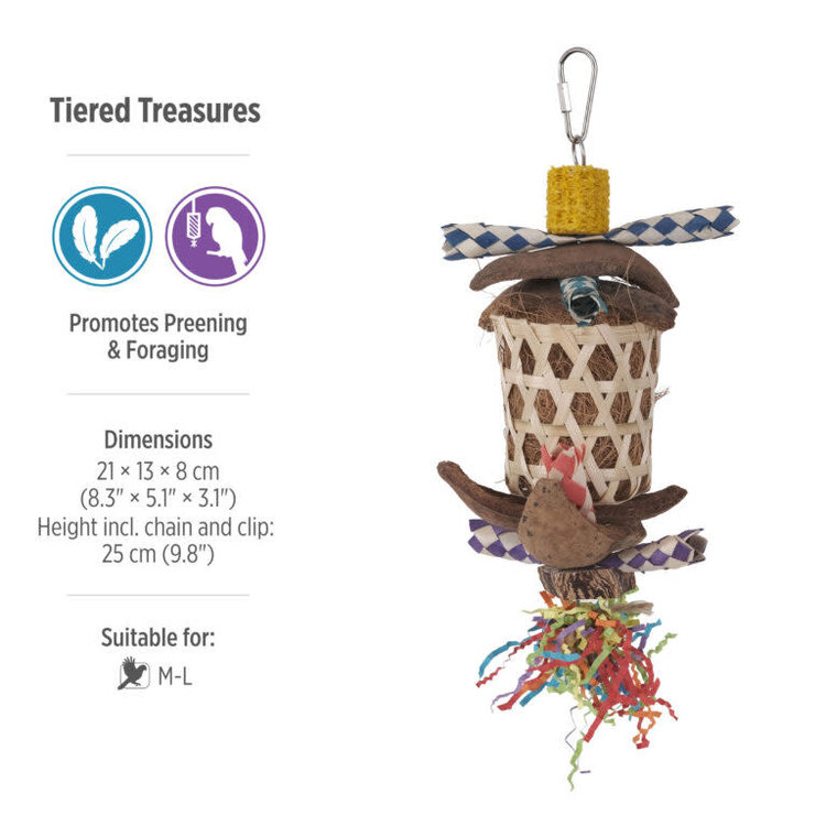 Hari HARI SMART.PLAY TIERED TREASURES – PREENING & FORAGING PARROT TOY FOR MEDIUM & LARGE BIRDS