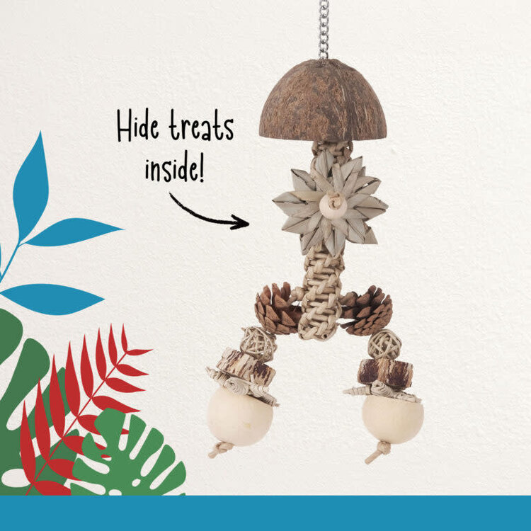 Hari HARI SMART.PLAY TWIRLING TUMBLERS – NATURAL ENRICHMENT PARROT TOY FOR MEDIUM & LARGE BIRDS