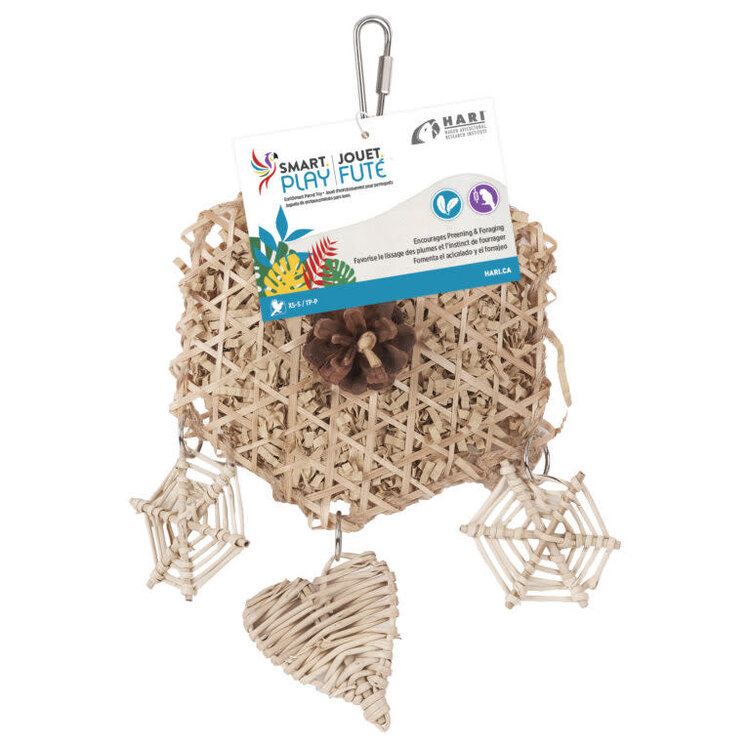 Hari HARI SMART.PLAY EARTH WEAVER – NATURAL FORAGING & PREENING ENRICHMENT PARROT TOY FOR X-SMALL & SMALL BIRDS