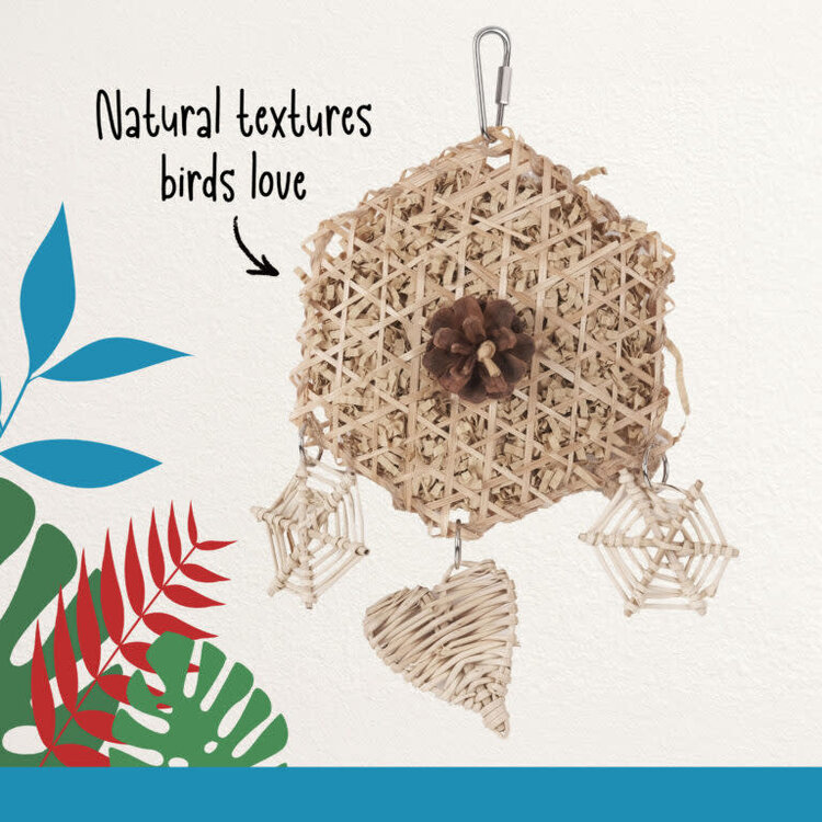 Hari HARI SMART.PLAY EARTH WEAVER – NATURAL FORAGING & PREENING ENRICHMENT PARROT TOY FOR X-SMALL & SMALL BIRDS