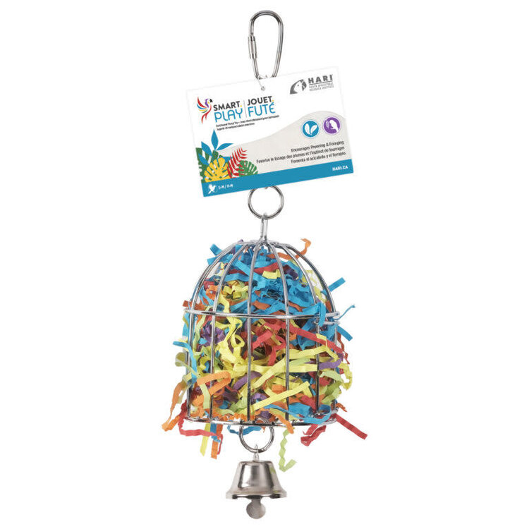 Hari HARI SMART.PLAY CRINKLE CAGE – FORAGING & PREENING ENRICHMENT PARROT TOY FOR SMALL & MEDIUM BIRDS