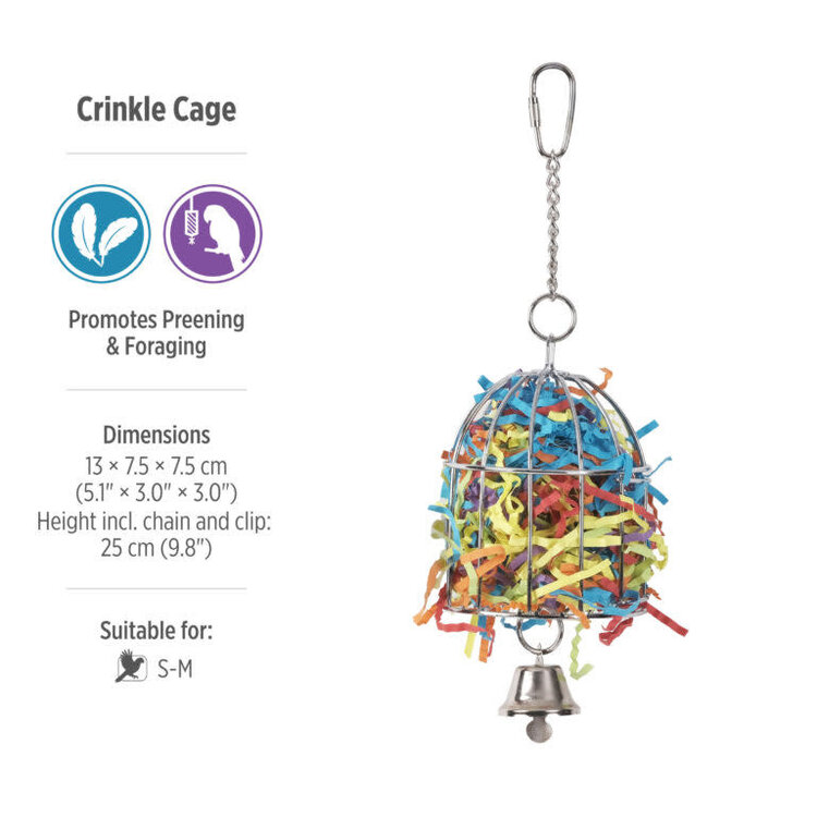Hari HARI SMART.PLAY CRINKLE CAGE – FORAGING & PREENING ENRICHMENT PARROT TOY FOR SMALL & MEDIUM BIRDS