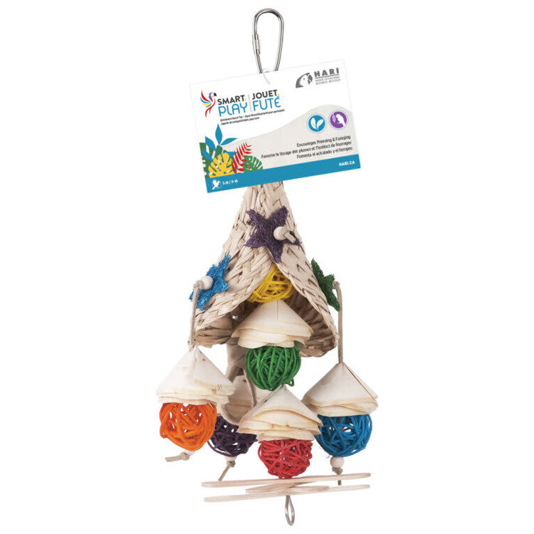 Hari HARI SMART.PLAY CORNUCOPIA – NATURAL FORAGING & PREENING ENRICHMENT PARROT TOY FOR SMALL & MEDIUM BIRDS