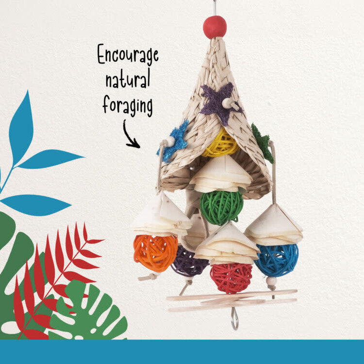 Hari HARI SMART.PLAY CORNUCOPIA – NATURAL FORAGING & PREENING ENRICHMENT PARROT TOY FOR SMALL & MEDIUM BIRDS